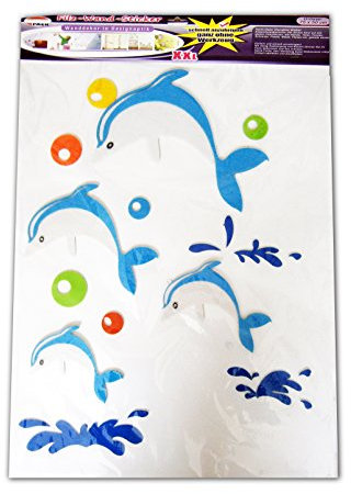 FILZ-WAND-STICKER 75x50cm Wandtattoo Aufkleber Wandsticker Kinderzimmer Kinder 1 (Delfin)