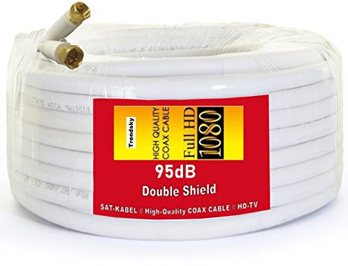 Trendsky 10m 95db Koaxialkabel Sat Kabel Koax Antennenkabel Satellitenkabel für DVB-S / S2 DVB-C und DVB-T BK Anlagen/UHD