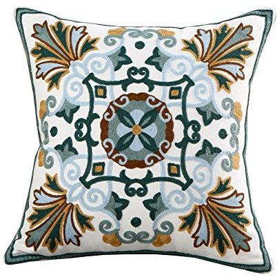 ZUODU Jacquard Cushion Cover, 45cmx45cm Embroidered Cotton Decorative Throw Pillow Cover Cushion Case Pillow Case,Sofa,Chair,Car Use (pattern -5)