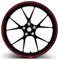 Felgenrandaufkleber GP-Design 16 Teilig Komplett-Set -Finest Folia passend für 17 Zoll & 16 18 19 Felgen Motorrad Auto Fahrrad MR001 (Rot)