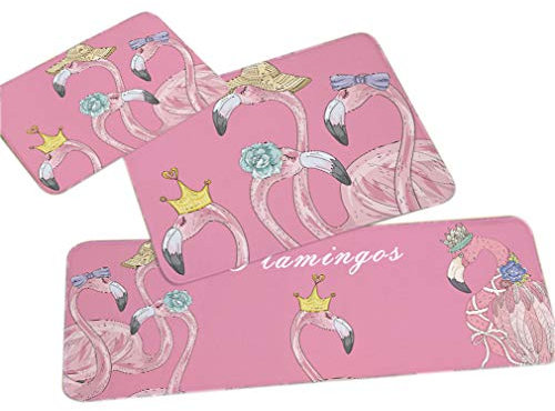 Nunbee Designer Fußmatte Anti Rutsch Unterlage Wasseraufnahme Teppich Praktische Schmutzfangmatte Haustür Flur Innenbereich Aussen Lustig Waschbar Weihnachten Katze, Flamingo 6 40 * 60cm