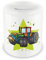 Samunshi® Kinder Spardose mit dem Motiv Traktor für Kinder - Jungen und Mädchen Sparschwein Sparbüchse weiß