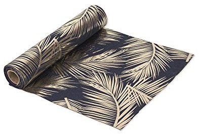 Luck Chemin de Table and Bleu foncé avec Feuilles de Palmier 5 m
