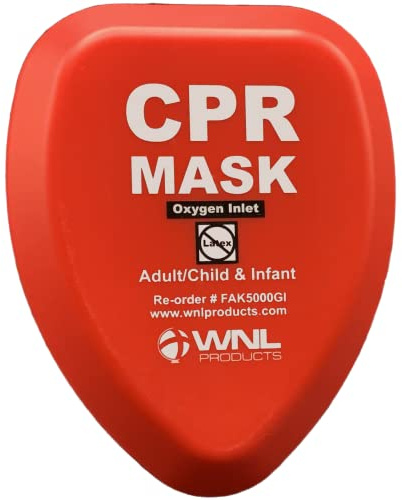 WNL Products CPR Rescue Mask, Adult/Child & Infant Pocket Resuscitator, Hard Case Kit with Belt Clip