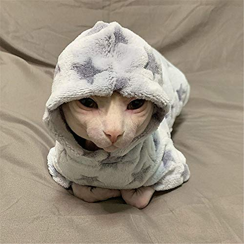 TENGTUD Hairless Kleidung, Sphynx/Devon Herbst und Winter verdicken mit Hut Kleidung