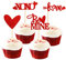 Ercaido 48 Stück rot Glitzer Valentinstag Cupcake Topper Love Thema Be Mine Hochzeit Verlobung Cupcake Picks Brautparty Valentinstag Party Kuchen Dekorationen