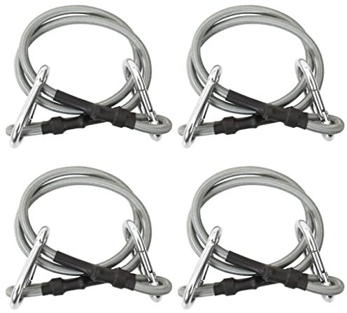 vidaXL 4X Cuerdas con Mosquetón Gancho Lonas Toldos Accesorio Seguridad de Escalada Herramienta Muelle Camping Senderismo Cómoda Goma