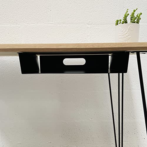 DT IRONCRAFT Under Desk Storage A4 Size Multipurpose Under Desk Box - Metal Accessory Organizer - Accessories Drawer Organization System for Office, Pantry, Cabinet, Cupboard (Black)