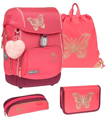 Belmil Comfy Premium Schulranzen Set 5 - teilig (Coral)