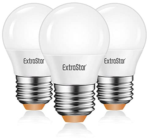 EXTRASTAR E27 LED Light Screw Bulb 6W, Warm White 3000K Energy Saving, 42W Equipment, Golf Ball Bulbs, 510LM, Non-Dimmable, 3 Count
