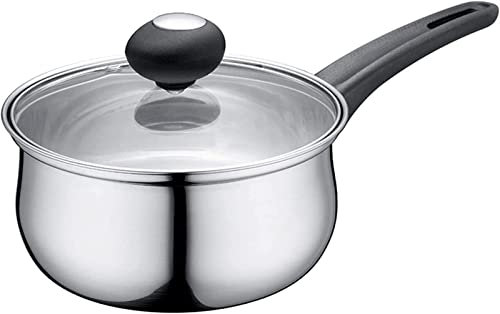 YQBUER Wok Milk Pot Stainless Steel Non-Stick Pot With Lid Ergonomic Handle Cookware Suitable Various Stove Top Sauce Pots