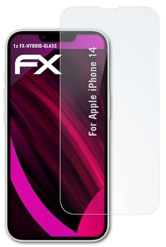 atFoliX Glasfolie kompatibel mit Apple iPhone 14 Panzerfolie, 9H Hybrid-Glass FX Schutzpanzer Folie