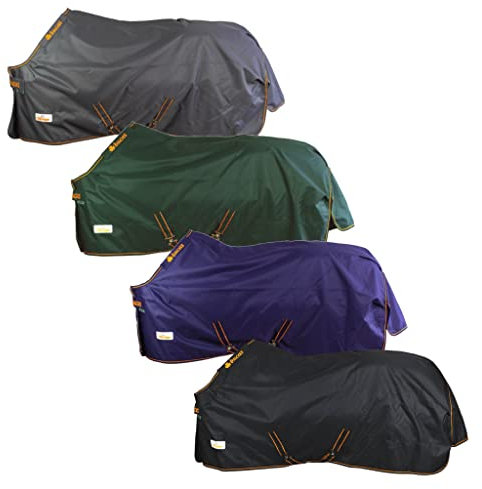 Marengos by Bucas - Winterdecke 1200D Irish Turnout | atmungsaktive & wasserdichte Outdoordecke mit Innenfutter & Kreuzbegurtung | Grau/Orange in Größe 165cm (200g/m² Füllung)