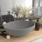 HOMIUSE Luxuriöses Ovales Waschbecken Matt Hellgrau 40x33 cm Keramik Waschbecken Waschtisch Aufsatzwaschbecken Badunterschrank Waschbecken GäSte Wc Waschbecken Ohne Hahnloch Aufsatzwaschbecken