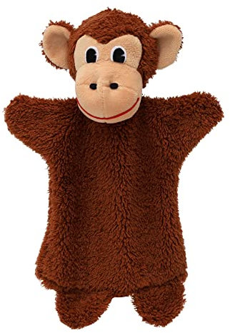 Handpuppe Tierhandpuppen AFFE 27 cm, Braun, für Kinder Jungen Mädchen Babys