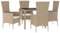 vidaXL Garten Essgruppe 5-TLG., Gartenmöbel Set mit Kissen, Gartengarnitur Tisch 4 Stühle, Sitzgruppe Gartenset Modulares Design, Beige Poly Rattan