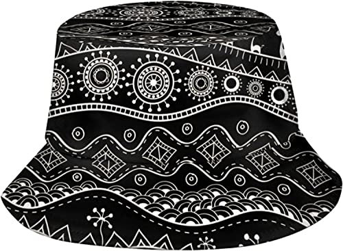 IUBBKI African Ethno Tribal Bucket Hats for Women Men Summer Fisherman Cap Travel Beach Hat for Adults Teens, Siehe Abbildung, L-3XL