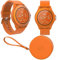 FOREVER Montre Connectée Ronde Colorum CW-300 - Montre Sport Homme Femme avec Podometre - Smartwatch Etanche IP68 - Montre Connectée Grande Autonomie - Montre Connectée Android iOS - Orange