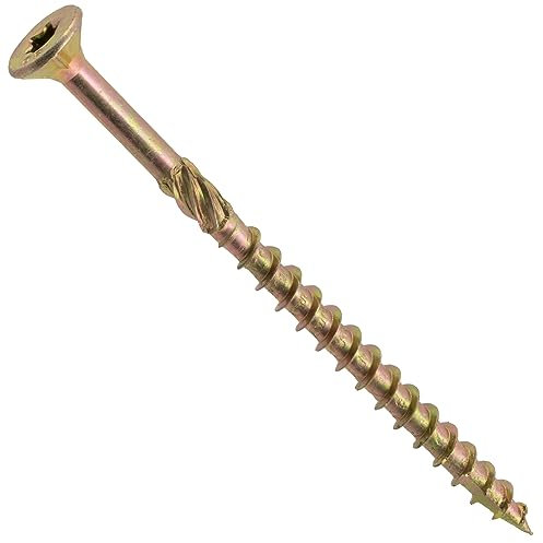 AERZETIX - C69115 - Lot de 50 Vis à bois Ø5x80 mm à tête fraisée - à empreinte étoile Т25 - en acier zingué - menuiserie contreplaqué aggloméré mélaminé terrasse panneaux chevrons bastaings