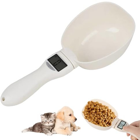 Sporgo Balance de cuisine numérique précise à 1 g : 800 g écran LCD, cuillère de mesure amovible épices, farine, liquide, nourriture chien, aliments, balance à épices, blanche CKN-FLPH168