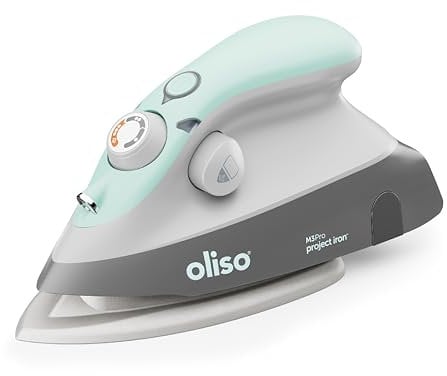 oliso M3Pro Textile Compact Plancha de vapor para proyectos textiles con reposaplanchas caliente Solemate