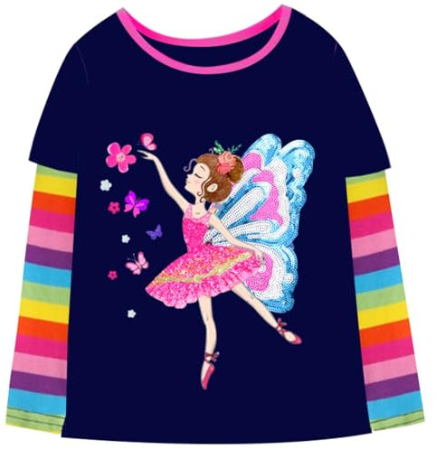 VIKITA Mädchen T-Shirt Langarm Top Winter Casual Kinder Kleidung L3116 4-5 Jahre