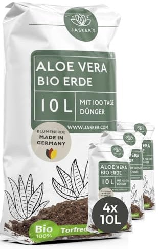 Aloe Vera Erde Mit Dünger 40 L | Luftig Lockere Spezialerde Für Aloe-Vera Pflanzen | Premium Blumenerde Mit Wurzelaktivator | Perfekt Als Pflanzerde & Zum Umtopfen
