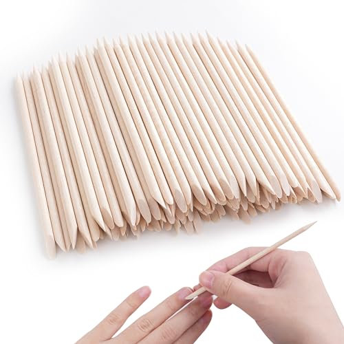 400 palitos naranjas para uñas, 4.5 pulgadas de cera para encerar, palos de cutícula seguros para la piel para uñas, madera, herramienta de manicura y pedicura para manicura y pedicura