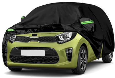 Autoabdeckung Passend für Kia Picanto 2003-2024, wasserdichte Vollgarage Autoplane mit Reißverschlusstür und Entlüften für Schnee, Regen, Allwetterschutz