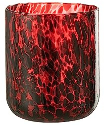 WINDLICHT GEFLECKT Glas ROT/SCHWARZ Large