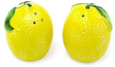 Carousel Home Mediterranean Lemons Salt & Pepper Pots | Fruit Salt And Pepper Pots Salt And Pepper Shakers | Salt And Pepper Shakers In Gift Box Lemons