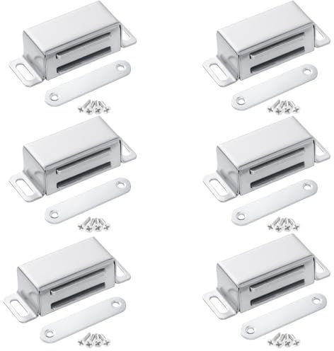 Anhoer 6 x Magnetic Door Catch 10KG Cupboard Door Magnets Magnetic Catch Stainless Steel Cabinet Door Magnetic Catches for Cabinet Drawer Kitchen Cupboard Wardrobe Closet Closure