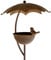 Metall Gartenstecker Vogelfutter Station Rost Optik - H 100 cm - Garten Deko Beetstecker Vogeltränke - Frühling Sommer Blumenbeet Deko Metallstecker mit Erdspieß