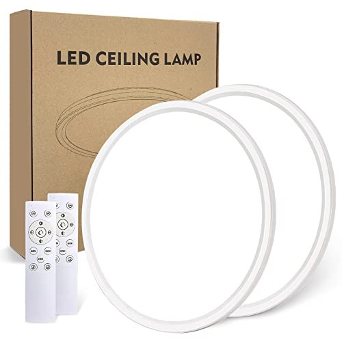 Wholede 24W 3000K-6500K Lampara Techo Regulable, Plafon LED Techo con Mando a Distancia, Lampara LED Techo Modernos para Dormitorio Cocina Salon Baño Comedor Pasillo Ø29.5CM