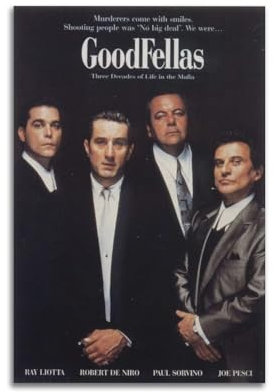 ZaMouss Filmposter GoodFellas auf Leinwand, Wandkunst, Dekoration, Wohnzimmer, Schlafzimmer, Dekoration, Poster, 40 x 60 cm, ungerahmter Stil