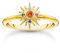 THOMAS SABO 2 Ring mit Sonne und bunten Steinen vergoldet 925 Sterlingsilber, 750 Gelbgold Vergoldung TR2458-488-7