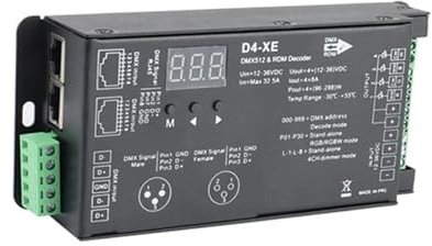 Controller decoder DMX D4-XE a 4 canali Dimmerazione PWM senza sfarfallio Display digitale 12V-36V 2000Hz 500HZ adatto for luci LED RGB