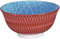 cilio Bowl AMICI Rauten Rot | Porzellan Schüssel | Gebrannt bei 1300 °C | Ramen Schüssel | Spülmaschinen- / mikrowellengeeignet | Glasierter Boden | Müslischale | 7 cm/Ø 15,5 cm | 500 ml