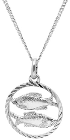 trendor Fische Sternzeichen Halskette Silber 925 68260-03 | zeitloser Halsschmuck für Damen und Herren, elegantes Accessoire