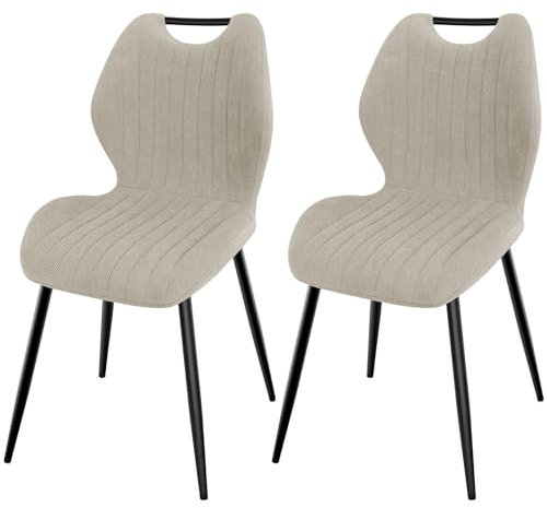 LEWE Esszimmerstühle 2er Set, Küchenstühle Wohnzimmerstuhl Polsterstuhl mit Metallbeine,Stuhl mit Stoff-Rückenlehne, Stühle für Esszimmer Wohnzimmer Küche