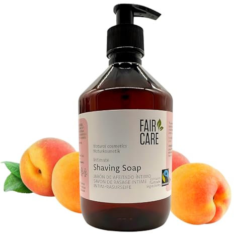 FAIR CARE Rasierseife für Intimbereich 475 ml - Sanfte Pflege für empfindliche Haut - Fairtrade feuchtigkeitsspendende Aprikose