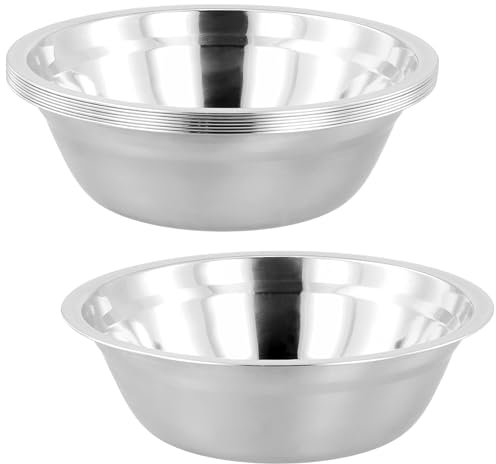 TAICHEUT 8 PCS 20 x 5.9cm Stainless Steel Bowls, Metal Bowls, Silver Metal Mixing Bowls for Soup, Meals, Fruits