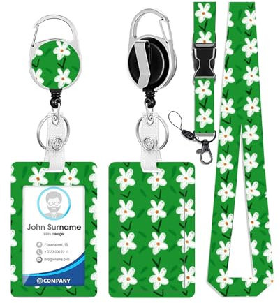 1 Pièce Porte Badge, Jisrcha Porte-Carte pour Enfants, Porte Carte Tour de Cou Rétractable et Détachable Avec Cordon, Porte-Cartes Rétractable Avec Cordon pour Enseignants, Infirmières, Médecins (C)