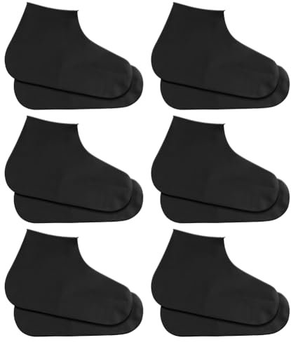 HAGOT 6 Pares Cubre Zapatos Impermeable, Goma Cubrezapatos Impermeable, Reutilizable Cubrezapatos, Protector Calzado lluvia, Cubiertas del Zapatos para Lluvia, Día de Nieve, Caminos Fangosos, Negro