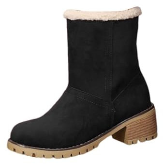 Generisch black week angeboteWinterstiefel Damen Casual Langschaft Boots Winterschuhe Damen Chelsea Mit Rutschfest Sohle Elegant Klobiger Blockabsatz barfußschuhe damen sale