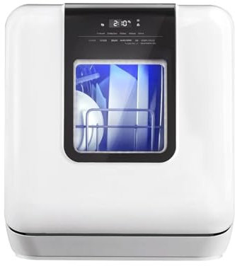 Linmeas-753 Dishwashers- Countertop Dishwasher Portable Dishwasher with 6L Built-in Water Tank Mini Dishwasher with More Space Inside 7 Programs Perfect for Home, Apartments & RVs