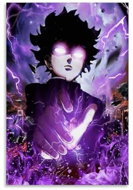 ZBSXLBNG Japan Anime Mob Psycho 100 Poster Shigeo Kageyama MOB Poster Dekorative Malerei Leinwand Wandkunst Wohnzimmer Poster Schlafzimmer Malerei 16x24inch(40x60cm)