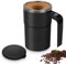 SPORWAY Taza de café automática automática con indicador de temperatura, agitación automática para café, proteínas en polvo, té, oficina para hombres y mujeres