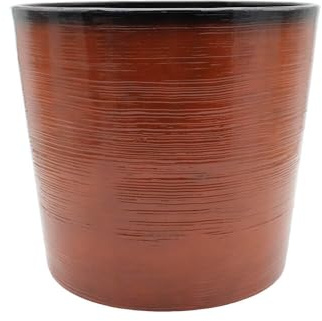 Gardening Naturally Banyan Recycled Ceramic-Effect Planter – UV and Frost Resistant, 35.5cm x 40cm By Flowersea (Burnt Orange)