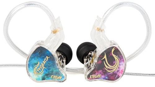 keephifi KBEAR Phoenix Gaming Earbuds, IEM Earphones 10mm Dual Magnetic DD, In Ear Headphones Wired Double Aluminum Foil, Noise Reduction Gaming Earphones, Powerful Bass In Ear Monitors for Musicians